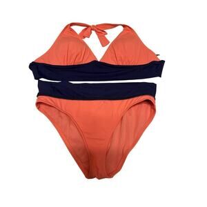 Tommy Bahama 2 - piece Swim Suit Size XL - Small Tall Orange Navy Blue